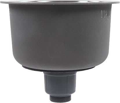 Fafeicy Stainless Steel Basin, Mini Round Kitchen Sink Stainless Steel Bar Round Basin with Drainpipe Fitting 30cm Diameter Stainless, drains & strainers