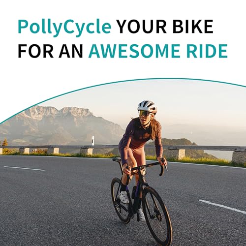 PollyCycle Non-Slip Stain-Resistant Bike Handlebar Tape &ndash; Shock Absorbing Silicone & EVA, Breathable Durable Grip for Road & Mountain Bikes (Bianchi Green-White, Set of 2)