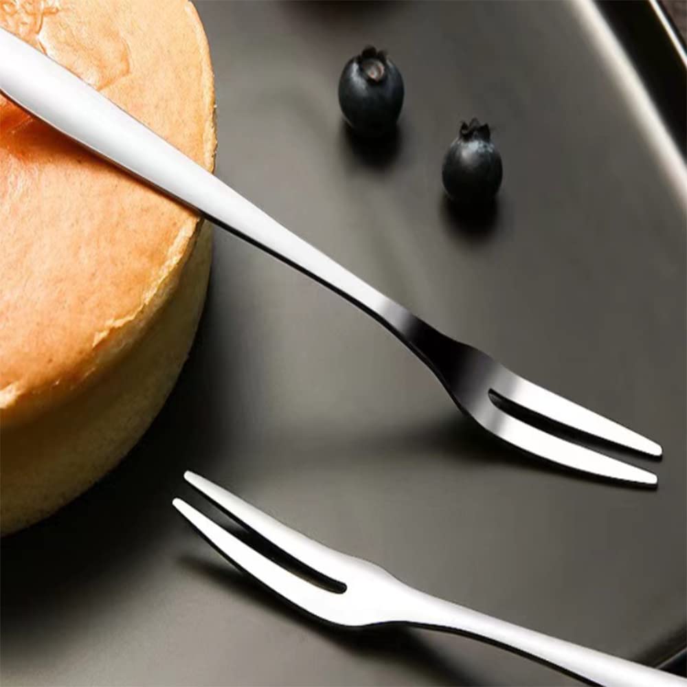 Set Di 6 Forchette Da Dessert In Acciaio Inox - Colorate Per Frutta, Torte E Party - Foto 9