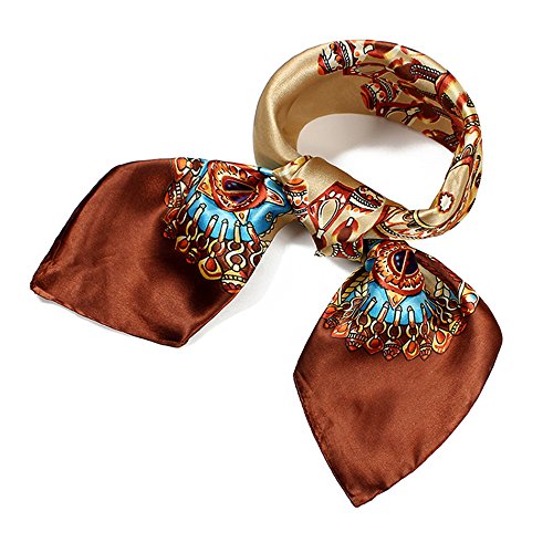 QBSM Womens 23.6 inch Satin Silk Feeling Formal Square Neck Scarf Head Hair Wraps