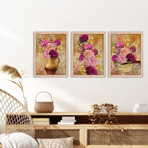 Image of kotart Paintings Modern Art Wall Decor Framed Paintings for Bedroom Living Room - Framed Wall Posters /Paintings with Frame - Paintings for Wall Decoration - Set of 3 - D (Art 7, 19x25 inch)