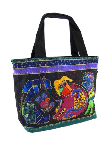 Laurel Burch `Dog And Doggies` Small Tote Bag Purse