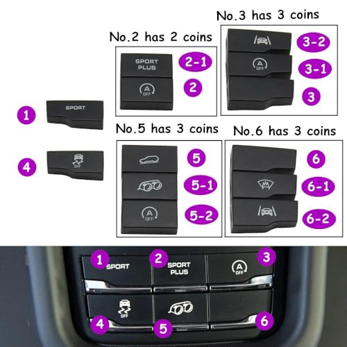 Interrupteur multifonction Porsche Cayenne console centrale ajustement OEM - 7