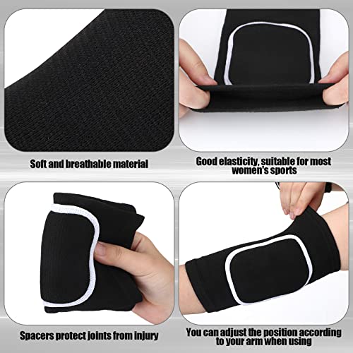 2 Pair Breathable Elbow Support Sponge Elbow Pads Protective Elbow Sleeve Volleyball Knee Pads Women Black Elbow Protectors Elbow Brace Compression Arm Brace Elbow Wraps For Men Women Teen Sport Work #TOP2