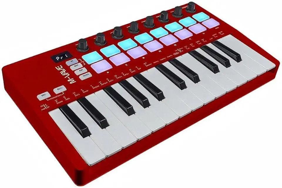 M-VAVE VEDO Teclado MIDI SMK-25 Profissional 25 Teclas com Pads RGB, Conexão USB/BT, Compatível com Windows/Mac/iOS/Android, Ideal para Produção Musical, Home Studio e Performances Ao Vivo Controle