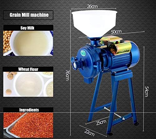 Heavy Duty Electric Grinding Mill Crusher - Commercial Grain Grinder for Cereals, Corn, Coffee, Wheat & Feed with Funnel - Efficient Dry Mill for Home & Business Use