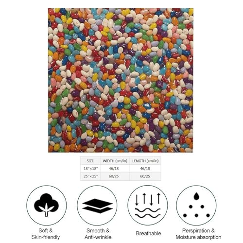 Assorted Jelly Beans Silk Like Head Scarf for Women Fashion Silk Hair Wrap, Square Headbands for Sleeping2