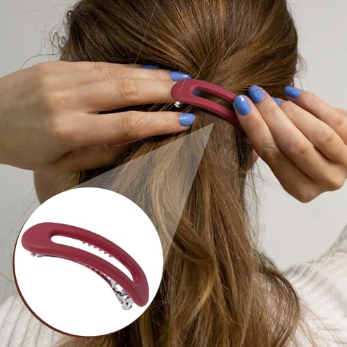 SmallCat 4 Pzs Pinzas para Cabello para Mujeres, Pinzas Fuertes Antideslizantes, Clip Plano (Negro, Gris, Azul, Rojo) miniatura 6
