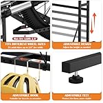 OYEAL Bike Rack Garage Floor Bike Storage Stand with 6 Hooks, Indoor Vertical Bicycle Organizer for 3 Adult Mountain/Road &1 Kids Bikes, Max Tire Width 2.6”, Black - Image 4