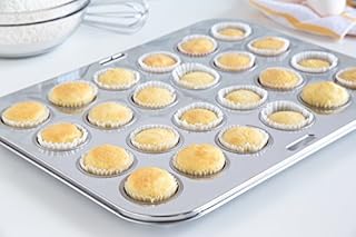 Fox Run Muffin and Cupcake Pan, Mini, 24 Cups, Stainless Steel