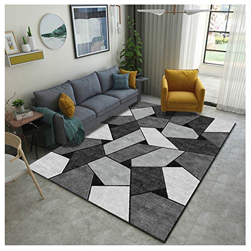 Tapis Moderne Salon Design Tapis Forme Geometrique Poils Ras Grand Tapis Salon Rectangulaire Aux Enfants Chambre Décor À La Maison Tapis Résistant À La Tache De Salon Divers,Coloré43,80x120 Cover