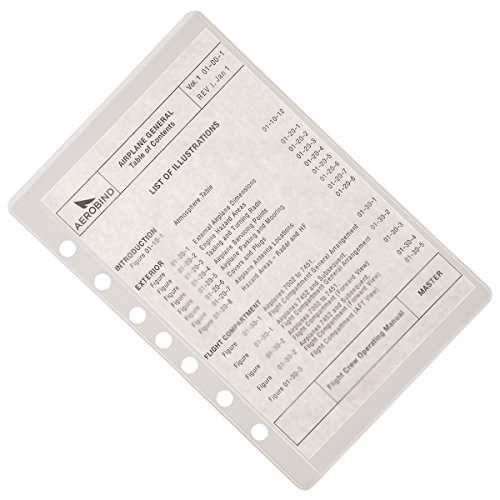 Aerobind 7 Hole Sheet Protector Pocket for 7-Ring Pilot Checklists - 25 Per Pack