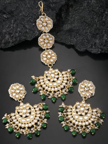 Juego de joyas tradicionales de Kundan ligeras que no pesan para aguantar toda la boda 3