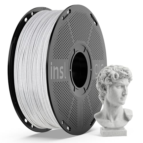 Inslogic Marble PLA Filament 1.75mm Rock PLA 3D Printer Filament 1kg Spool (2.2lbs) High-Speed Printing up to 600mm/s Dimensional Accuracy +/- 0.02 mm Fit Most 3D Printers (Granite)