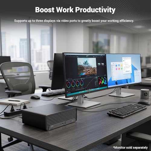 Image of HP ProDesk 400 G9 SFF Business Desktop, 14th Gen Intel Core i5-14500, 32GB DDR5, 1TB SSD, Wi-Fi, HDMI, DisplayPort, USB-C, RJ-45, Support Up to Three Displays, Wired Keyboard & Mouse, Win 11 Pro