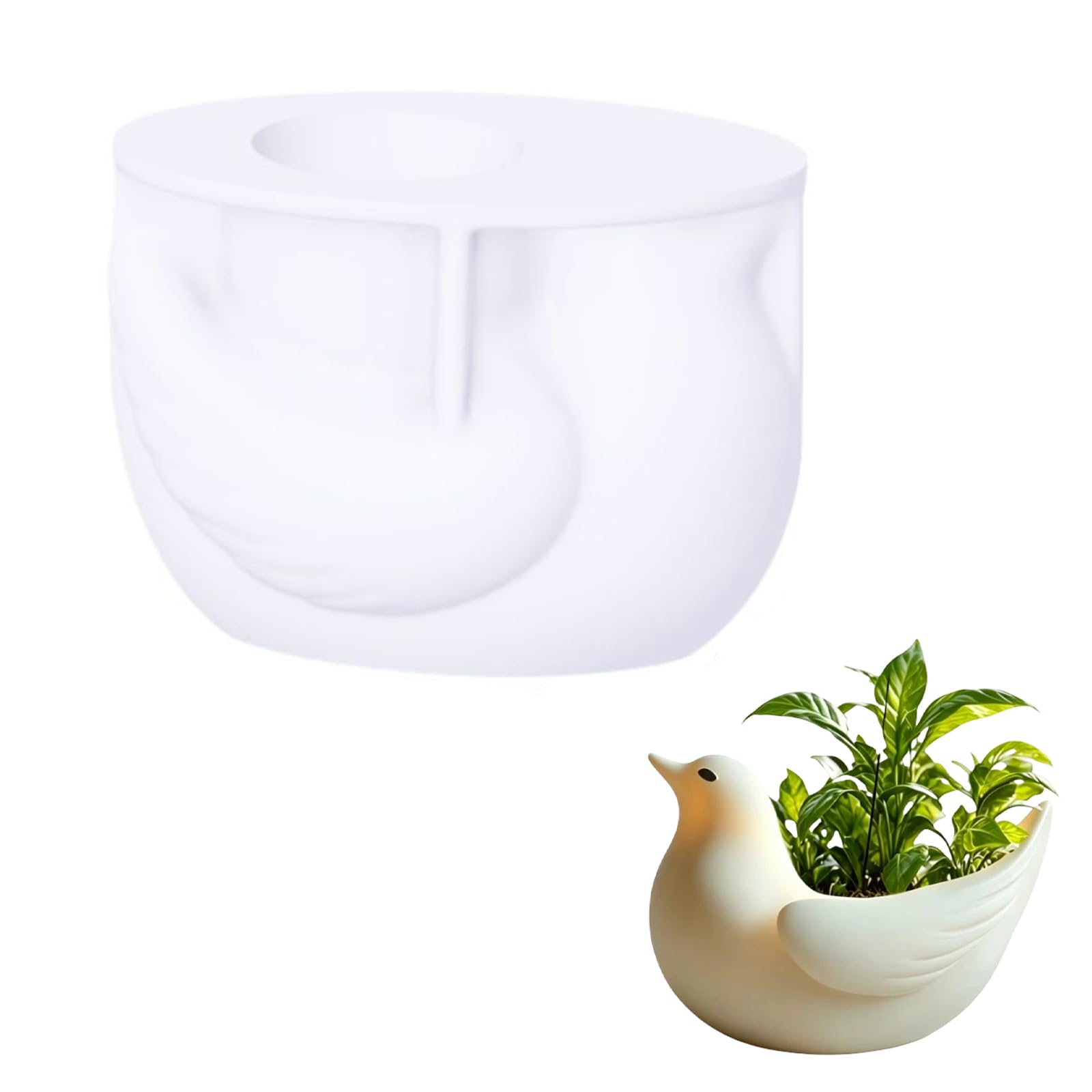 Whoasyst Silicone Bird Shaped Suitable for Making Unique Flower Pots and Holders Concrete Farmer