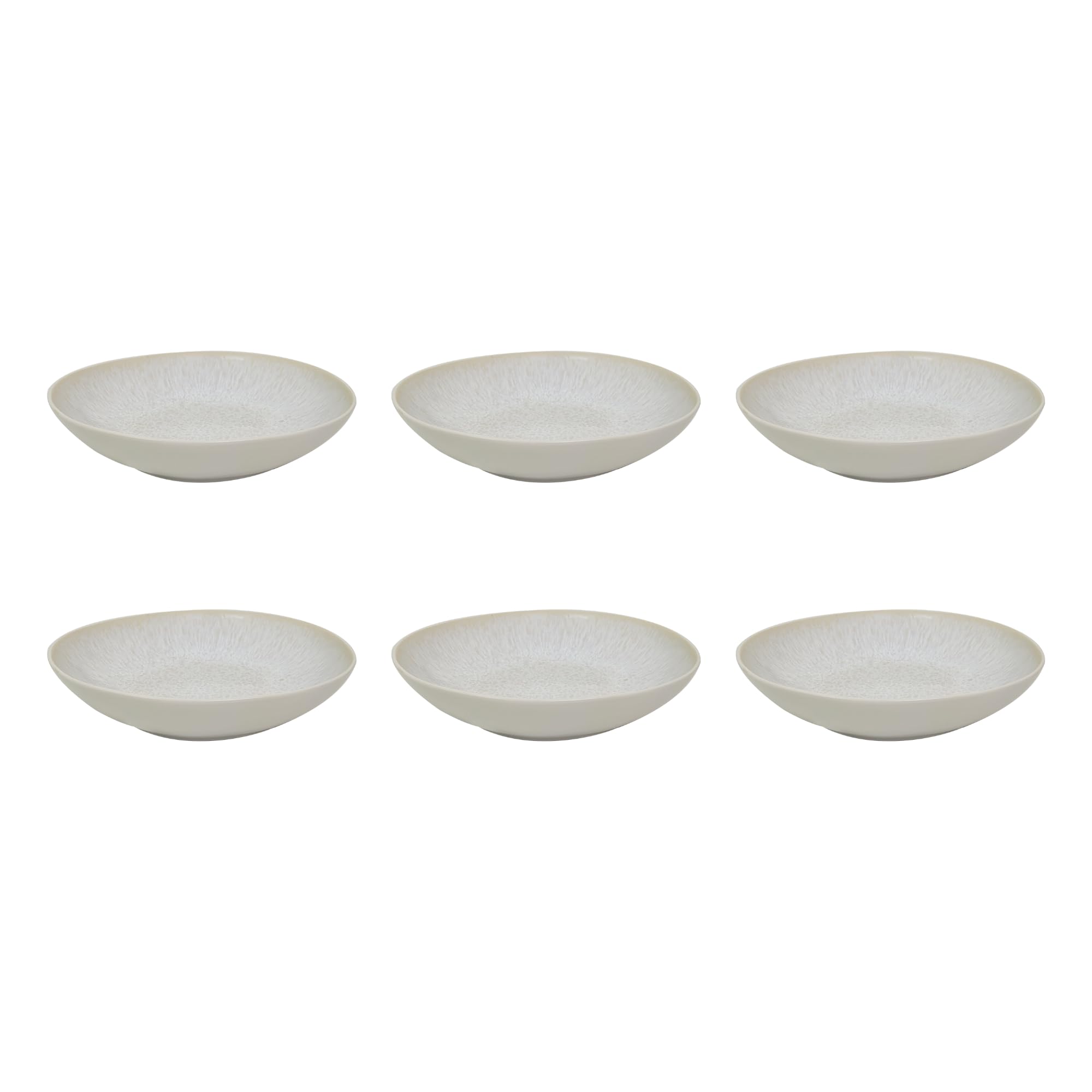 Artime Lot de 6 Assiettes Creuses, Salades, Soupes, Assiettes en Céramique Gris, Chic et Epurée, Adapté Lave-Vaiselle et Micro-onde, Design ethnique
