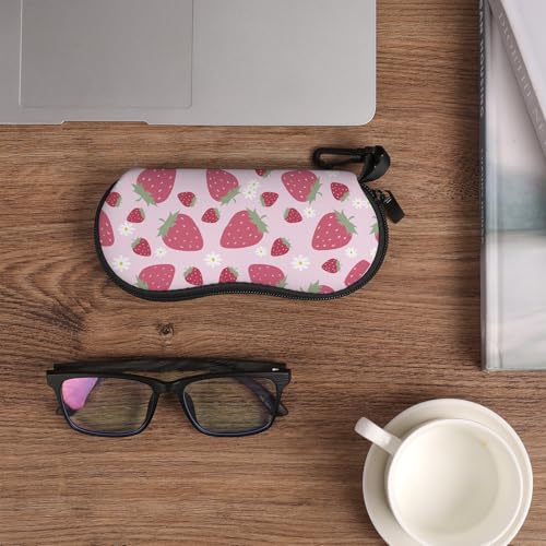 Image of Sunglasses Soft Case, Cute Ultra Light Portable Neoprene Zipper Eyeglass Glasses Case with Belt Clip for Men Women