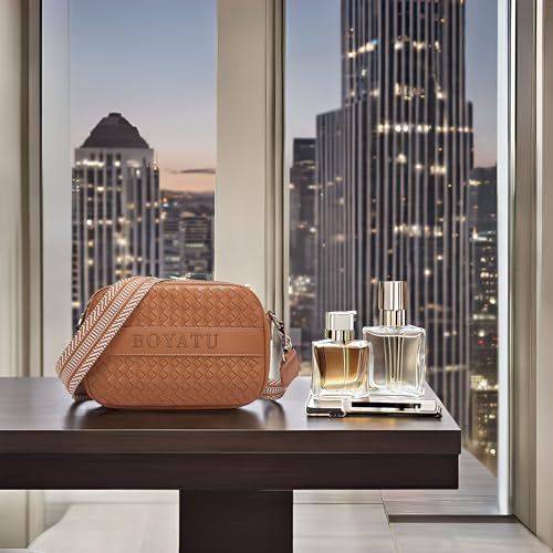 BOYATU Woven Crossbody Bag for Women: Vegan Leather Purse - Small Shoulder Bags for Ladies - Trendy Purses with Wide Strap2