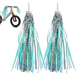 Bicycle Tassel Ribbon, Kids Bike Handlebar Streamers, Children Scooter Handlebar Colorful Tassel Ribbon, Bicycle Grips Baby Carrier Accessories Easy Attach to Bike's Handlebars for Girls Boys, Blue