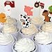 Yunko Set of 24 Farm Animals Cake Cupcake Decorative Cupcake Topper for Kids Birthday Party Themed Party Baby Shower