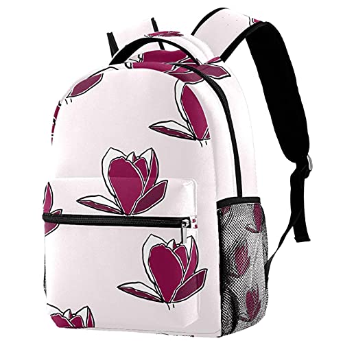 Sac à dos décontracté fleur de magnolia pour les cours au lycée et sorties en ville