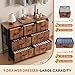 Sweetcrispy 7 Drawer Dresser with Fabric Bins Fabric Storage Tower Organizer for Bedroom Closet Hallway Entryway Tall Chest of Drawers with Steel Frame Wood Top Easy Pull Handles,Rustic Brown