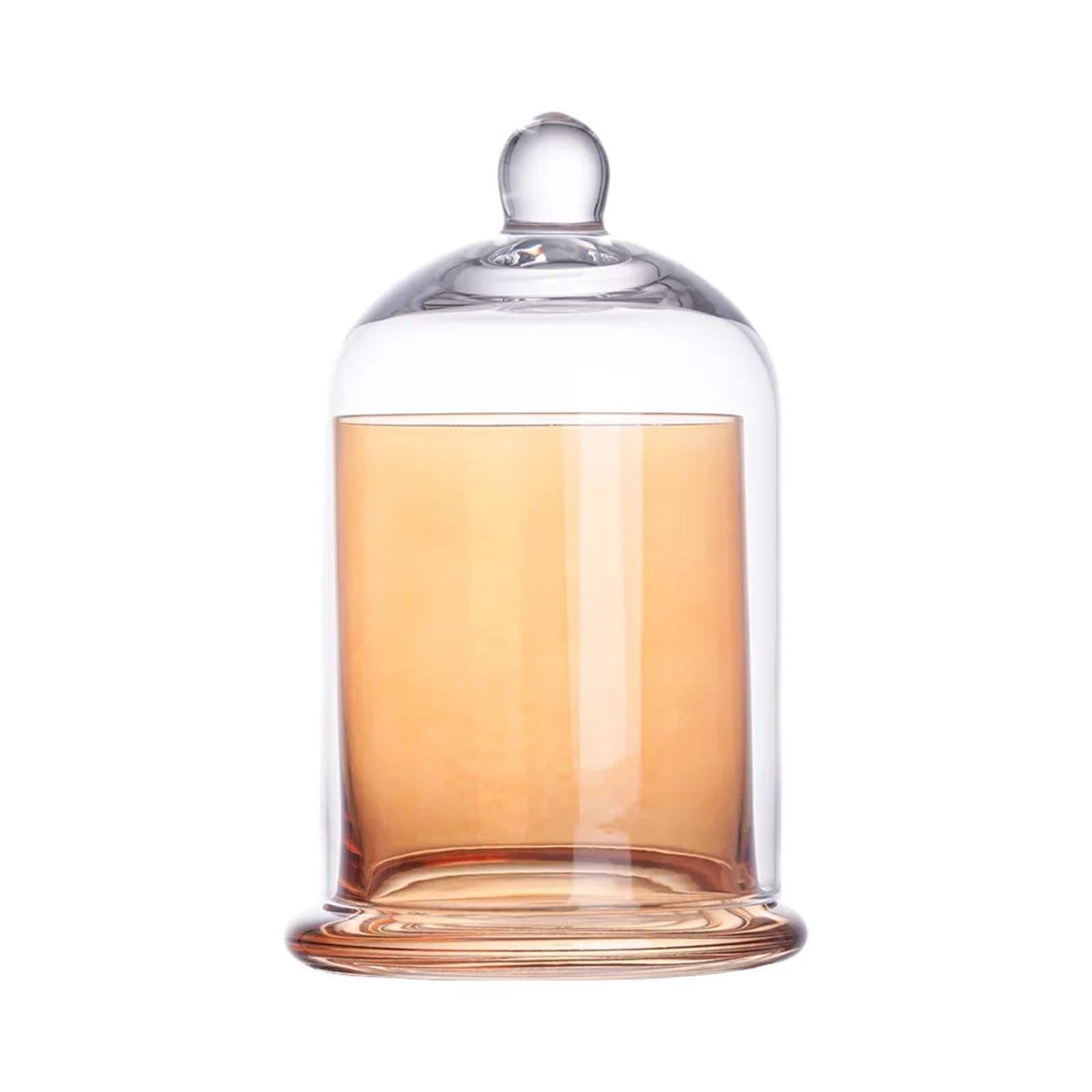 WYQXTY Clear Glass Cloche Display Glass Cloche Dome Multicolor Bell Jar With Lid Aromatherapy Cover Home Display(Orange)