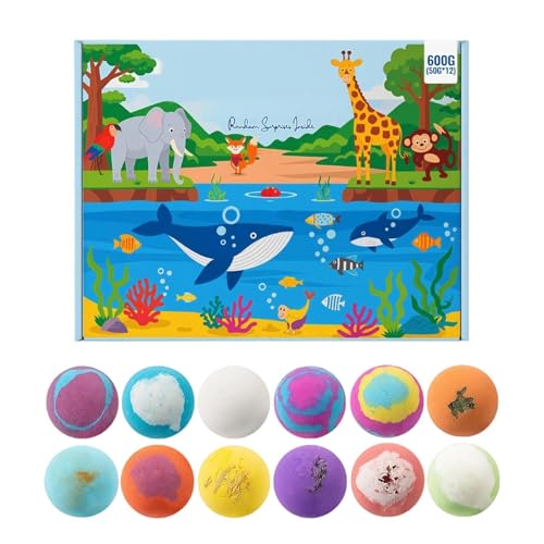 Boules effervescentes pour le bain avec jouets : coffret 12 pièces pour garçons et filles