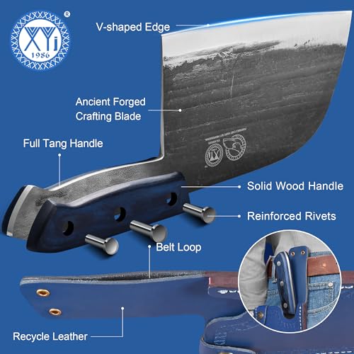 XYJ-Authentic-Since-1986Ancient-Forged-Butcher-KnivesSerbian-Chef-Knife-With-SheathTiny-KnifeChinese-Vegetable-Meat-Cleaver-For-Kitchen-Camping-OutdoorFull-TangHigh-Carbon-Steel-75-inch