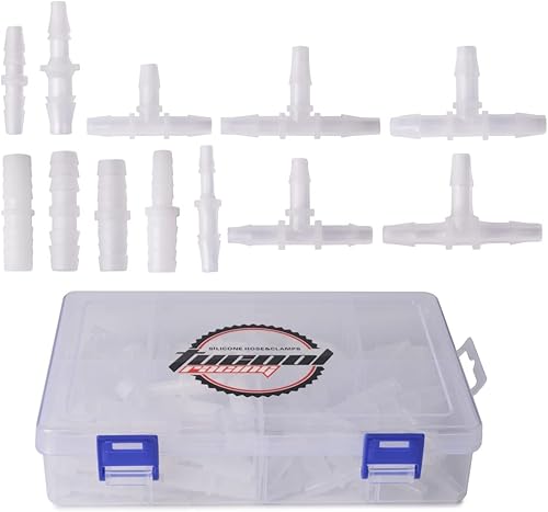 Tucool Racing Adaptador de unión de empalme de plástico en forma de T de 3 vías para manguera de tubo de línea de aire (kit surtido de conectores de