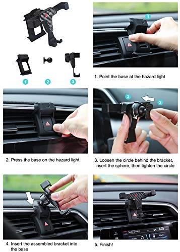 Thenice for 10th Gen Civic Cellphone Mount Mobile Phone Holder Support, 360 Degree Car GPS Bracket, Smartphone Stand for Honda Civic 2020 2019 2018 2017 2016