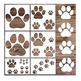 Paw Print Stencil Large Wall Stencils for Painting On Wood, Cat Dog Paw Template 12x12 inch Reusable Giant Wood Burning Stencils and Patterns Projects for Floor Tile Cement Home Decor (Paw)