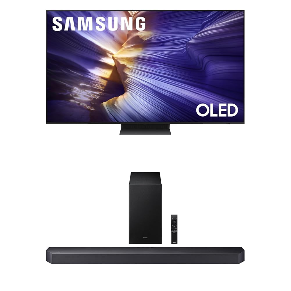 Samsung 48-Inch Class OLED S90F 4K Smart TV (2025 Model) NQ4 AI Gen3 Processor, 4K AI Upscaling Pro + Samsung Q-Series Soundbar HW Q600F 3.1.2 ch Subwoofer (2025 Model)