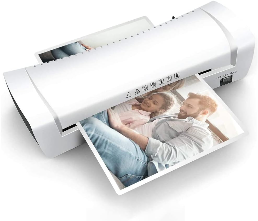 Laminator Machine, 260W ABS Anti Jam Technology Portable 9 Inches Hot Cold Laminating Machine Laminator, Warms Up in 3 Minutes Quiet 2 Roll System Thermal Laminator, for Family
