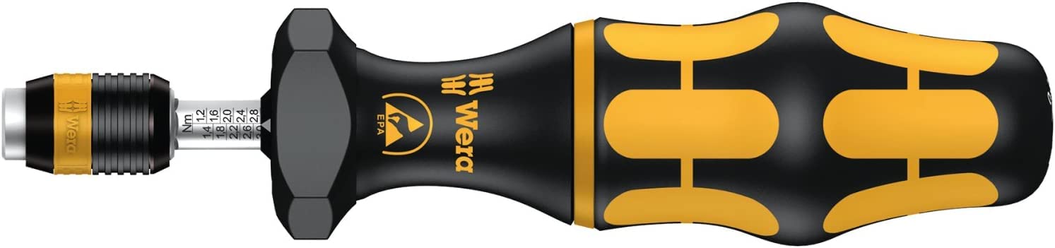Wera 05074730001 | Kraftform Torque Screwdriver, ESD, Anti-Static Electricity, Hexagonal, 0.2 inches (0.6 cm)