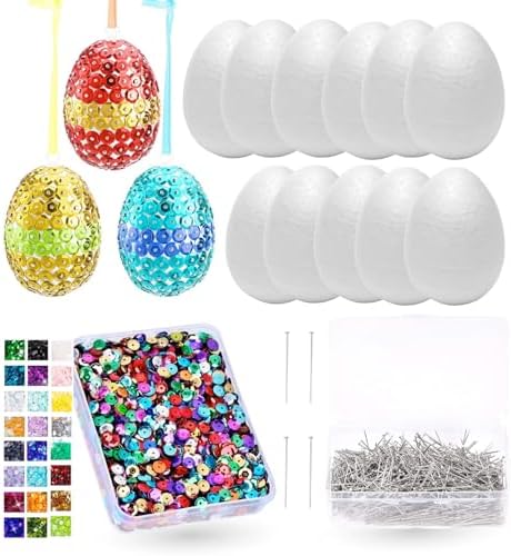 TK Gruppe Timo Klingler Easter Handicraft Set - 12 Styrofoam Eggs...