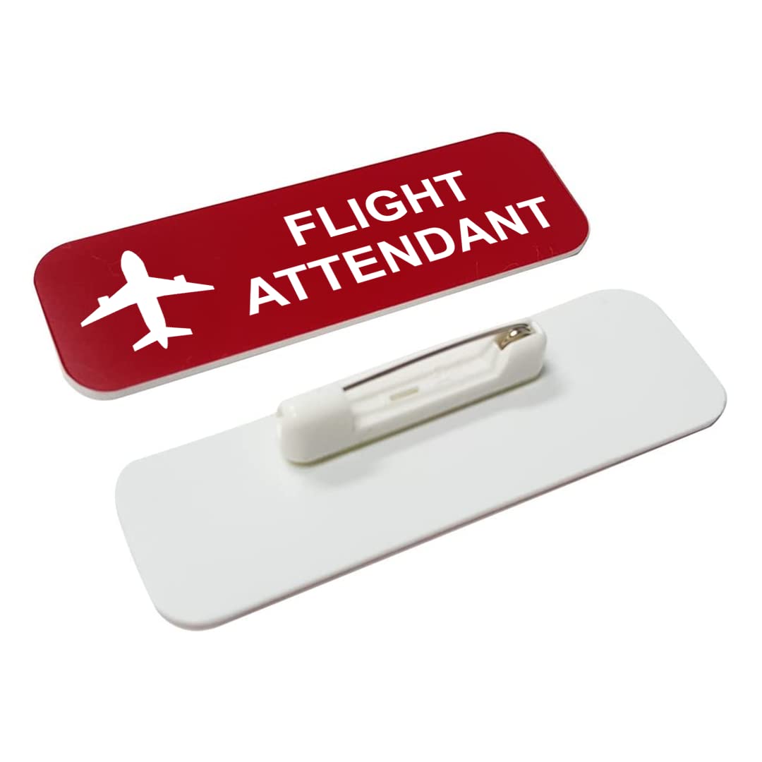 Hostess Name Tags – 1x3 Inches, Red With White Text, 3-Pack With Pin Fasteners