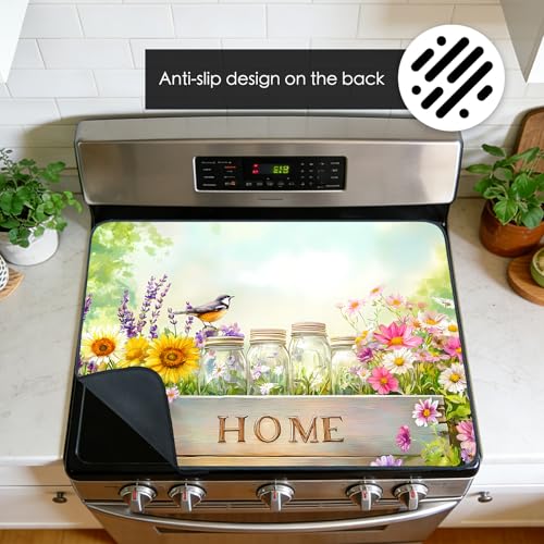 Image of Nuxovilar Home Floral Crate Stove Cover Diatom Mud 28.65x20.47 In