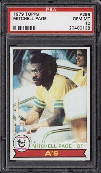 1979 Topps #295 Mitchell Page - Athletics - PSA 10 - *38 - Pop 3 - Baseball Card - Slabbed Baseball Cards