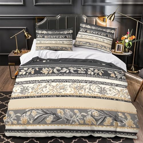 Housse de couette fleurs abstraites parure de lit抗皱防螨 King size - 2