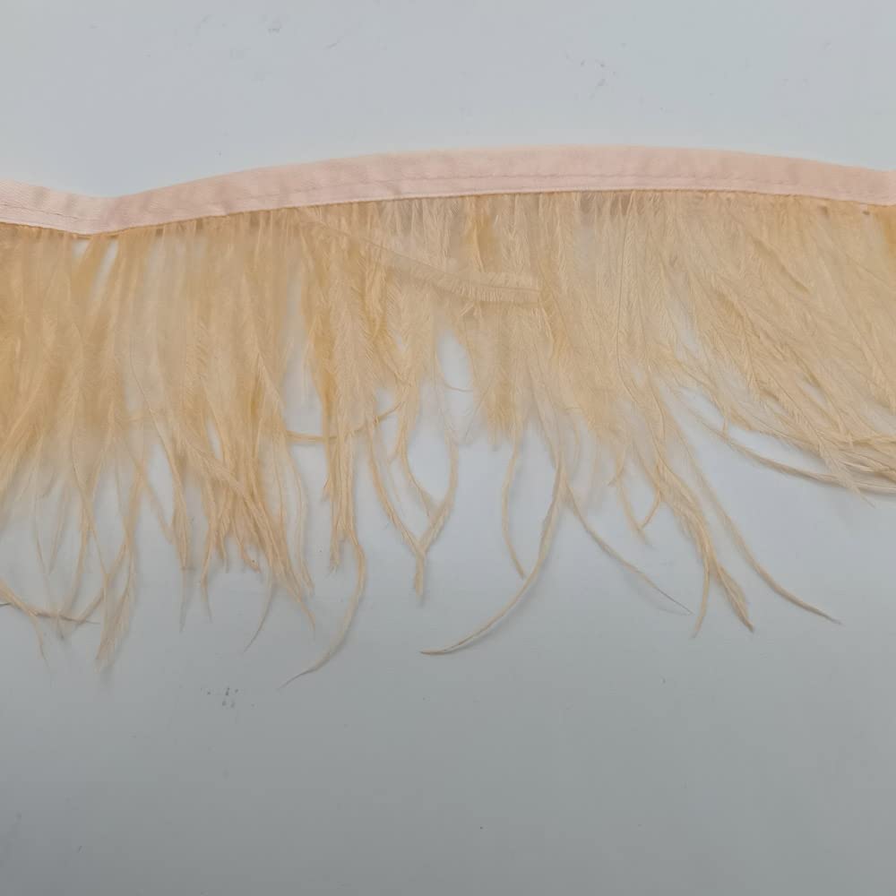 10 jardów naturalna taśma z piórami strusia, 7,6 – 10 cm, obszycie z piórami, frędzle, DIY, kostiumy, szycie, akcesoria odzieżowe
