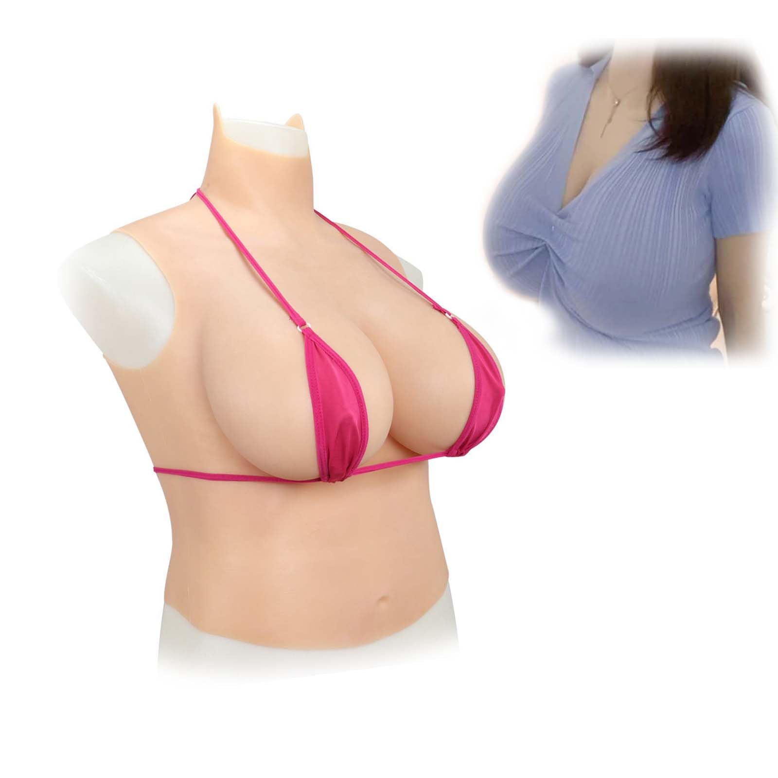 Adima Busto Falso De Silicona Mama Travesti Cuello Alto Molde Mamario De Silicona Adecuado para Reinas Travestis