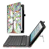 Fintie Keyboard Case for All-New Amazon Fire HD 10 (7th Generation, 2017 Release) - Folio PU Leather Stand Cover with Removable Wireless Bluetooth Keyboard for Fire HD 10.1