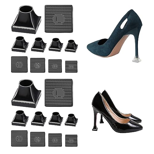 Image of Heel Protectors Heel Caps for High Heels Boot Heel Replacement for Women Walking on Grass Non-Slip Heel Covers