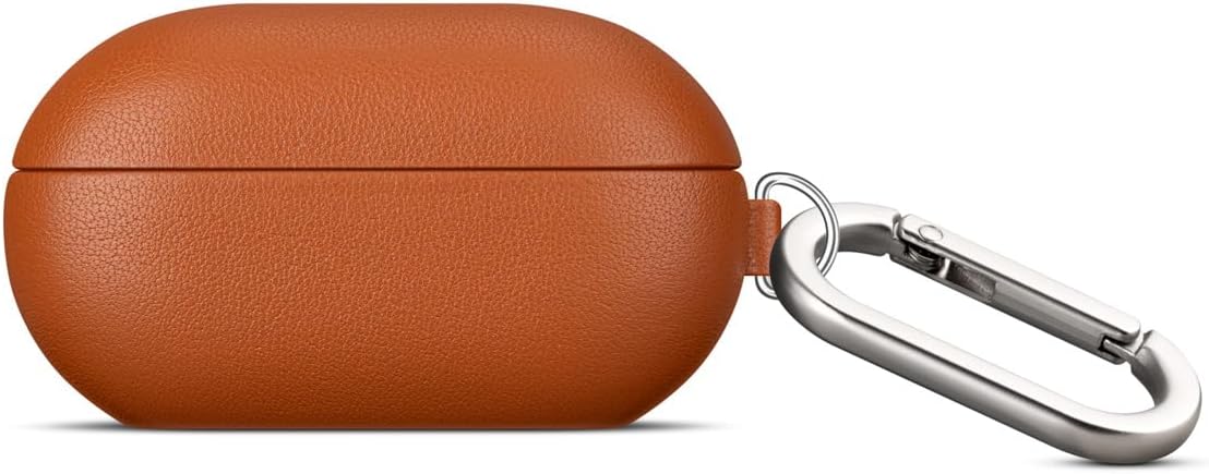 LOPIE for Beats Solo Buds Case Cover with Keychain, Handmade Case Fully-Wrapped with Top Grain Leather, Protective Hard Shell Cover for Beats Solo Buds Earbuds - Brown