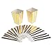 Produktbild 10x Popcorn Popcorntüten Popcornbecher Papier Bonbons Becher Golden Streifen