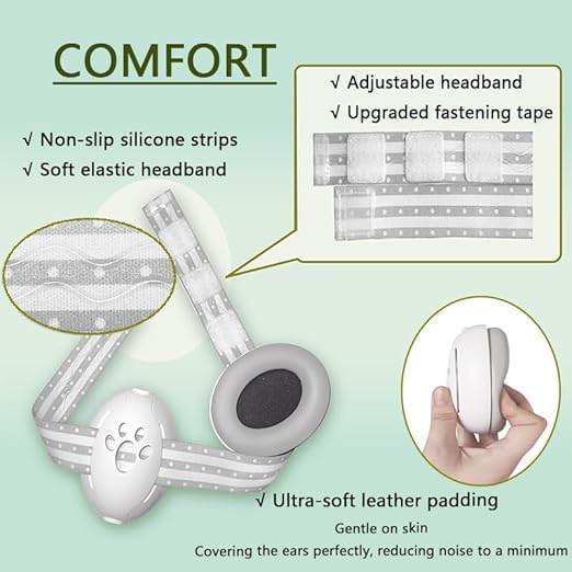 Image of PAPAL Baby Ear Muffs - Hearing Protection for Infants & Toddlers (0-3 Years), Adjustable & Soft, 25 dB Noise Cancelling - Sleep Better, Travel Easier