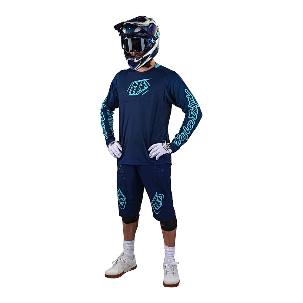 Troy Lee Designs Long Sleeve Sprint Adult Mountain Bike BMX Jerseys, Icon Navy, XX-Large