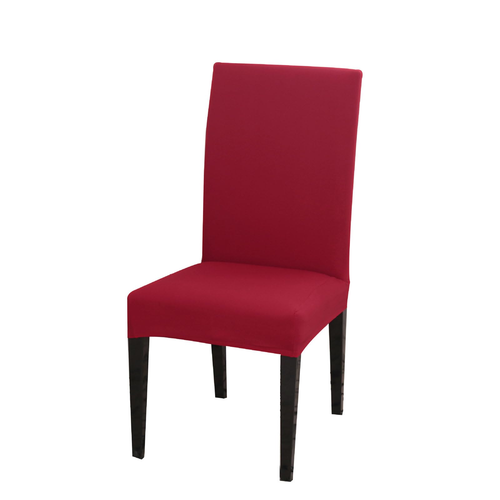 Carotoe Bright Red Christmas Chair Cover Soft Chair Slipcover Wedding Back Cover For Holiday Dinning Room Party Decors Back